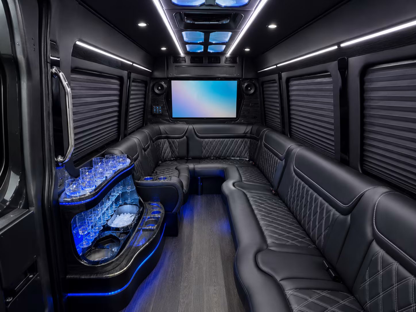 columbus 30 passenger party bus interior