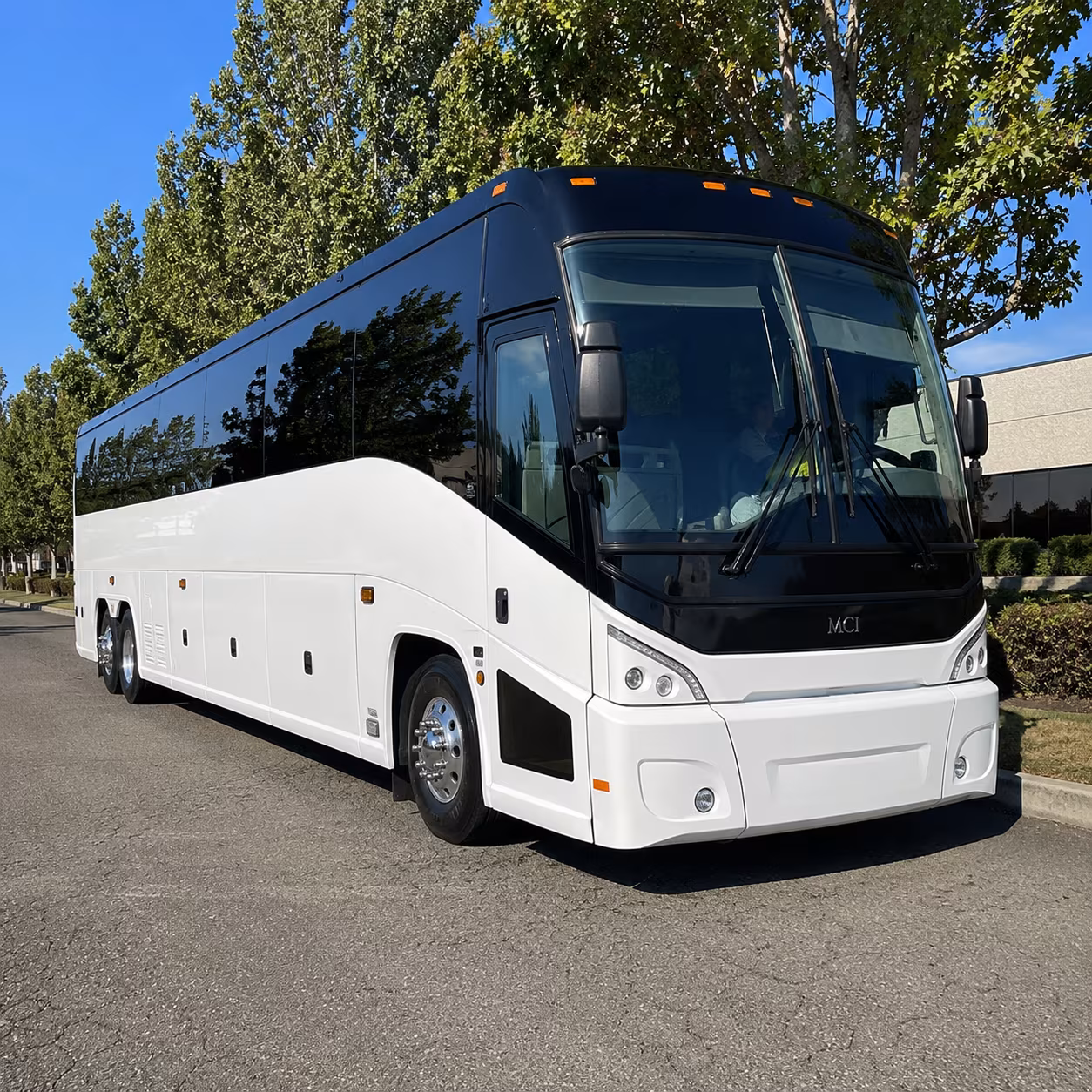hamilton charter bus rental exterior