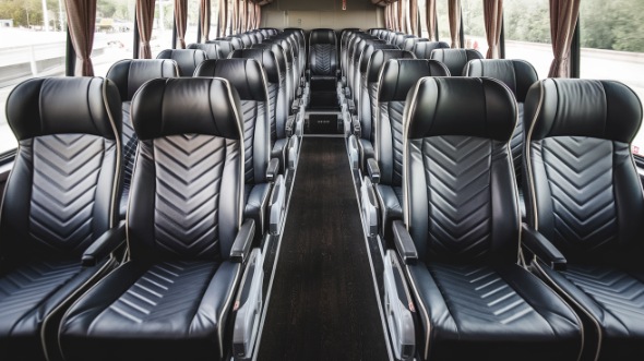 54 passenger charter bus inside newark