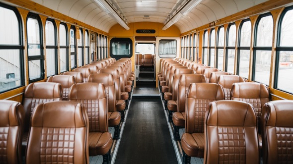 columbus school bus rental interior